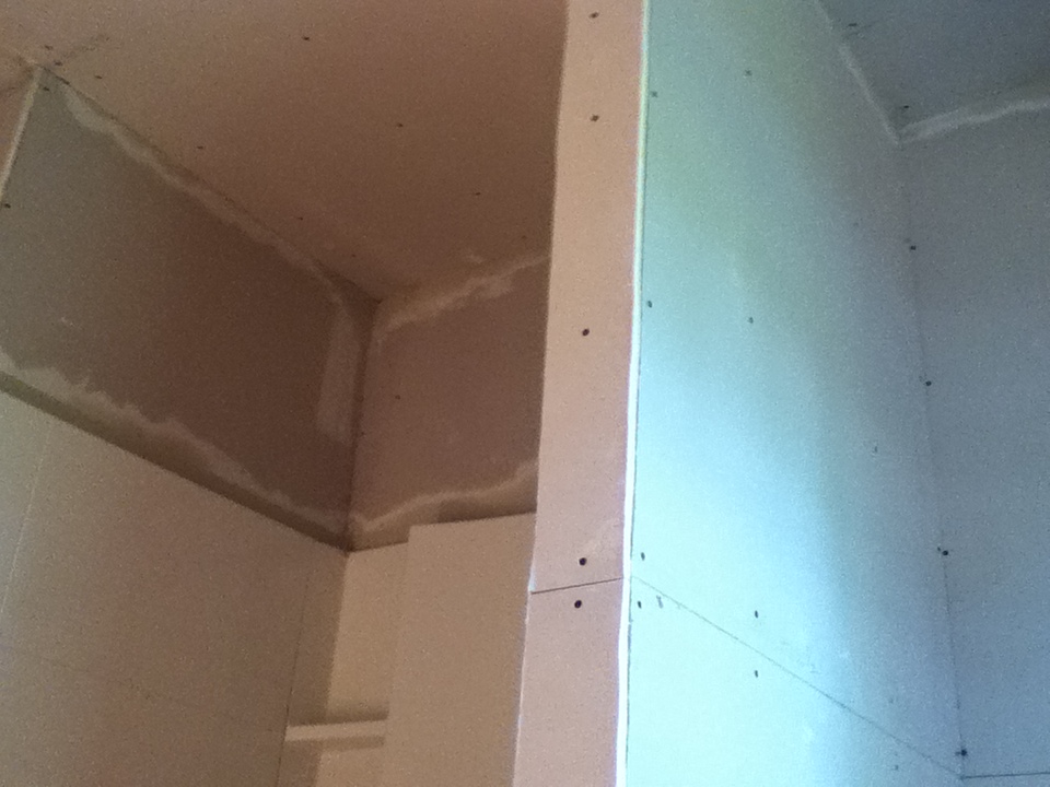 Drywall above Shower Remodeling