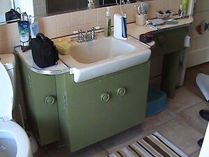 Bathroom Sink and Vanity Before Remodel