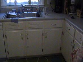 Old Kitchen Cabinets and Sink