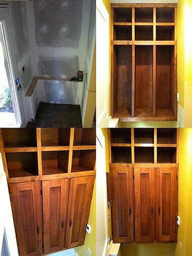 Custom Mudroom Locker Cabinets Before and After