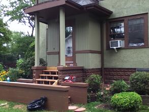 Vertical Siding Painting on Mudroom Addition