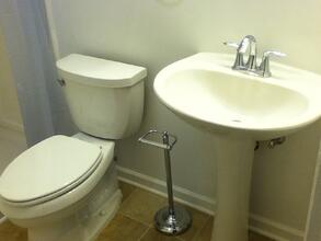 Pedestal Sink and Toilet
