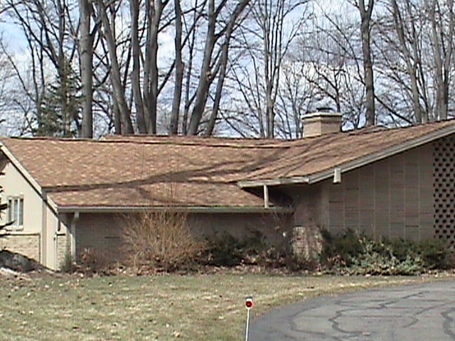 Side view of shingled re-roof.
