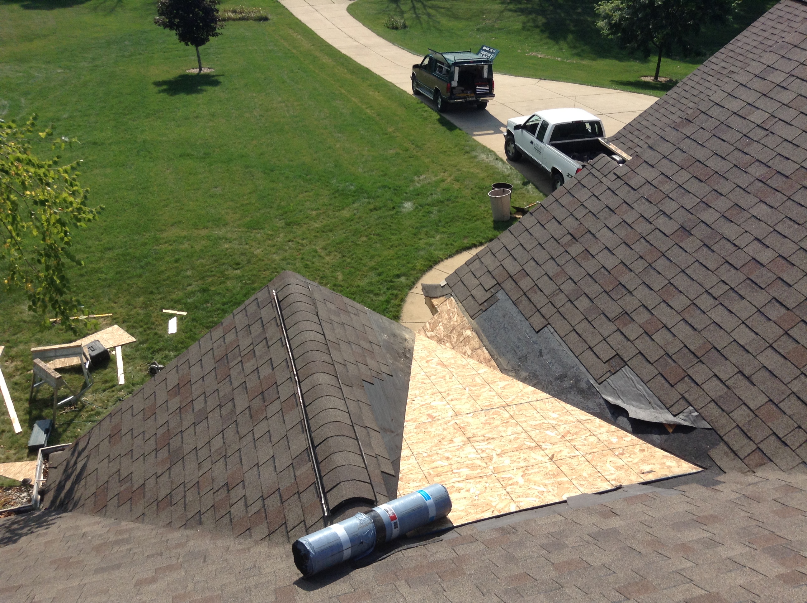 New Sheathing of Roof Saddle